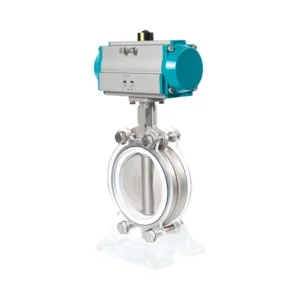 Soft Seal Butterfly Valve D671F 16P Pneumatic PTFE Clamp Stainless Steel DN50 DN300