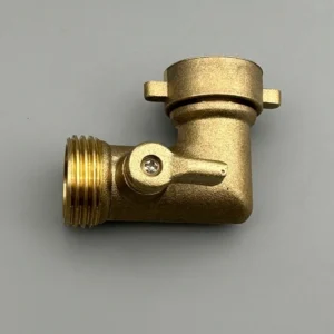 Solid Brass 3/4″ Garden Hose Elbow with Easy Shutoff Valve Swivel Connector Durable Eco-Friendly