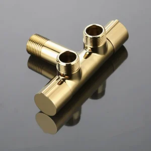 Solid Brass G1/2 Double Control Angle Valve, 1 Inlet 2 Outlet 3-Way Diverter for Bathroom