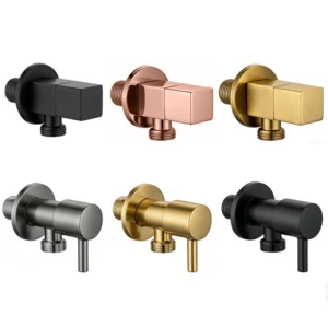 Square Chrome Plated 304 Stainless Steel Angle Valve 90° Quick Open 1/2″ Bathroom Water Stop Valve