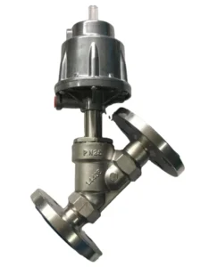 Stainless Steel 1-1/4 Inch Adjustable All Flange Angle Seat Valve Normally Closed PTFE Sealing