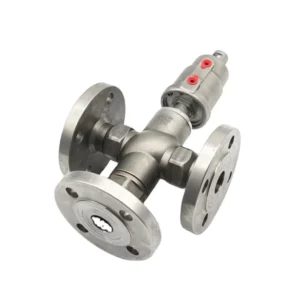Stainless Steel 3 Way Flange Pneumatic Base Angle Seat Valve DN15-DN50 16bar