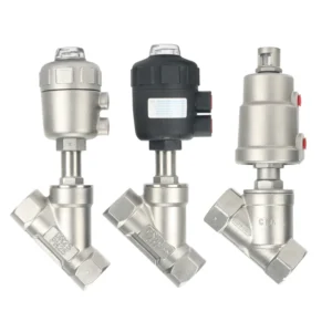 Stainless Steel 304 Double Acting Air Water Steam NPT Thread Pneumatic Angle Seat Valve Air Control Angle Seat Valve