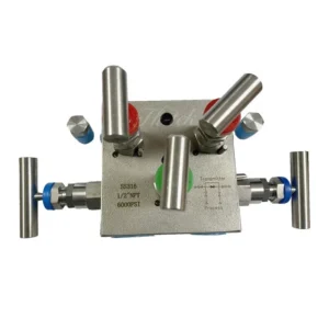 Stainless Steel 316 5 Way Needle Manual Manifold Valve for Differential Pressure Transmitters High Temperature 6000 PSI