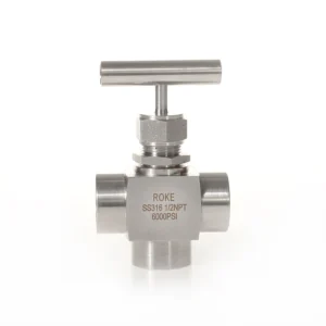 Stainless Steel 6000psi Manual Gas Female Thread Integral Forged 1-Way Needle Valve