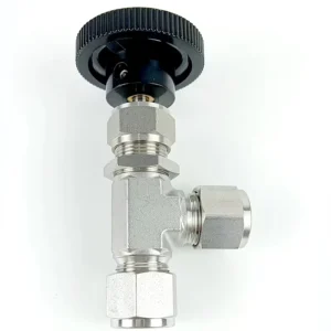 Stainless Steel Angle-Type Needle Valve with Ferrule Fitting Manual 3000psig 1/8″-3/8″ Size