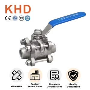 Stainless Steel Ball Valve 2Pcs Threaded High-Temperature Control Ball Valve for Gas Oil Media