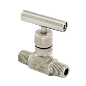 Stainless Steel External Thread Needle Valve Flow Control Valve High Temperature High Pressure Straight Through Water 1/4 Port