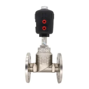 Stainless Steel Flange T type Valve Pneumatically Operated 2/2-way Globe Valve