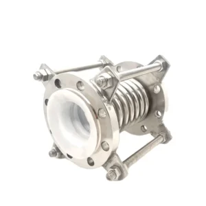 Stainless Steel Flanged Axial Metal Compensator Fully PTFE lined Bellows Bellows type Metal Expansion Joint High ISO Standard