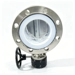 Stainless Steel Flanged Butterfly Valve Soft PTFE Seal Suitable for Corrosion resistant Piping Systems