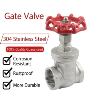 Stainless Steel Gate Valve 304 SS Z15W 16P Female Threaded Manual Stop Valve Full Sizes Industrial