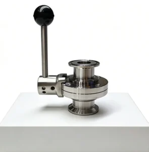 Stainless Steel Hygienic Butterfly Valve 4 Position Pull Handle Sanitary Tri Clamp Connection