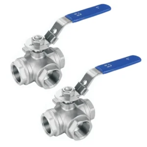 Stainless Steel Industrial Customize Flow Control High Efficiency Straight Manual Threaded 3 Way Ball Valve For Water