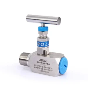 Stainless Steel Manual Needle Valve 6000psi Oil Gas Water Medium High Temp 1/2″ Female NPT Port 2 Way Flow Control