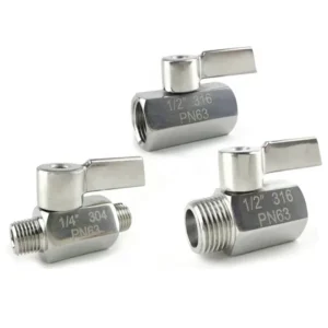 Stainless Steel Mini Ball Valve Manual OEM Base Media 1/4 NPT BSPP BSPT Sanitary Design 1000PSI PN63