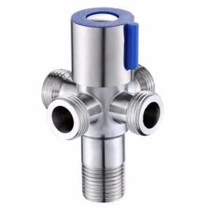 Stainless Steel Modern Brushed Finish Multi functional 1 2 in Port 4 Way Water Saving Water Diverter Valve Connector Angle Valve