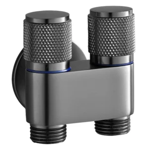 Stainless Steel One-Two Angle Valve One-In Two-Out Triple-Way Water Distribution Faucet Double Outlet Triangle Valve