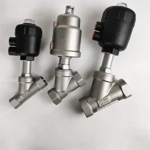 Stainless Steel Pneumatic Angle Seat Valve Female Thread Type Normally Closed