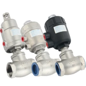 Stainless Steel Pneumatic Angle Seat Valve T Type Waist Drum Cut Off Right Angle Water Flanged Female Thread DN15-125 Normal