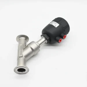 Stainless Steel Pneumatic Angle Valve Solenoid Tri Clamp Connection NPT Air Inlet DN10 DN80 Water Media Valve 1 Year Warranty