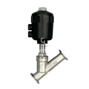Stainless Steel Pneumatic Clamped Angle Seat Valve with Plastic Actuator