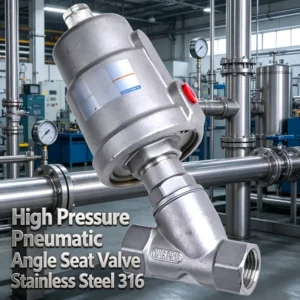 Stainless Steel Pneumatic Sanitary Angle Seat Valve DN40 Flanged Connection