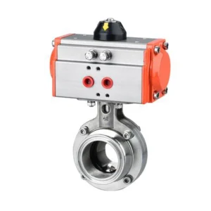 Stainless Steel Pneumatic Sanitary Butterfly Valve Actuator Clamp Model AT052 AT300 Warranty