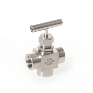 Stainless Steel SS316 SS304 6000psi Female Thread Integral Forged 3-Way Needle Valve