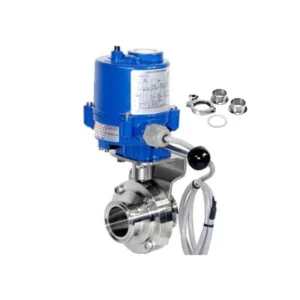 Stainless Steel Sanitary Butterfly Valve Electric Operated Clamp Butterfly Valve for Fluid