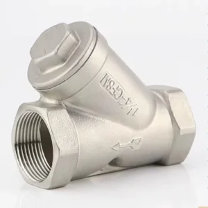 Stainless Steel Y Type Angle Connection Hydraulic Powered 1/2″ Port Size Water Filter for Pipeline Protection