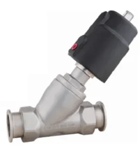 Stem Seal PTFE FPM Angle Seat Valve With SS304 Pneumatic Actuator