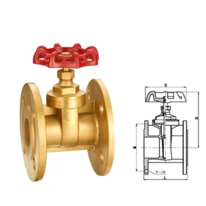 Support Customized Copper Core Water Gate Valve Switch Flange Connection Z45W-16T Brass Flange Gate Valve