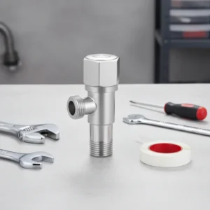 Thread Manual Valve Stainless Steel SUS 201 Brushed Angle Valve for Water Supply