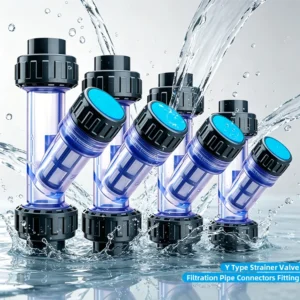 Transparent Aquarium Tank Gardens Three-way Filtration Pipe Fitting Filter Mesh Y Type Strainer Valve
