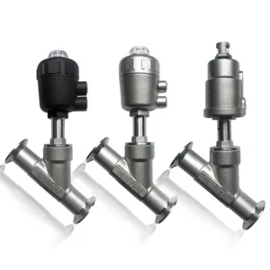 Tri-Clamp Ends Pneumatic Actuator Angle Seat Valve Stainless Steel 304 Cylinder Threaded Sanitary Clamped Angle Seat Valve
