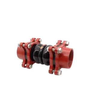 Triangular Threaded Stainless Steel High Pressure Flexible Expansion Joint DN15 DN80 Red Double Ball Rubber Piping Connector