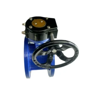 Turbine Flange Butterfly Valve D341X 16Q4in Ductile Iron Rubber Soft Seal Manual Water