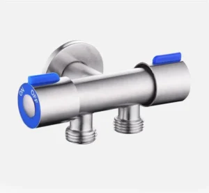 Two Way Stainless Steel Angle Valve T adapter Shattaf Faucet Handle Water Stop Toilet Bidet for Bathroom Application