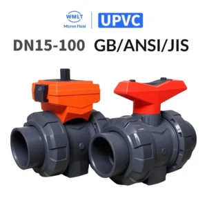 UPVC Double Union Ball Valve PN16 Chemical American Standard National Standard Japanese Standard High Platform Pneumatic