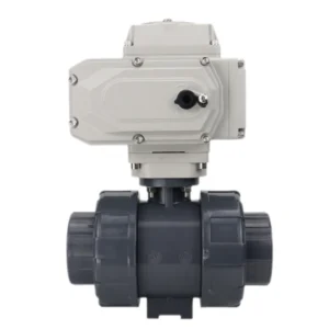 UQ921F-10S DC12V DC24V AC220V Electric Ball Valve 2-way UPVC PP 25mm 50mm Male Connection 10m3/h Flow Rate 100psi