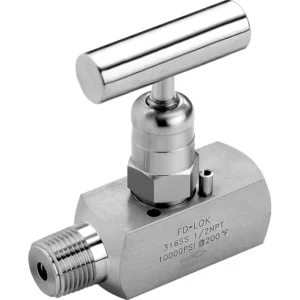 V9 SS316 Stainless Steel Manual Needle Valve Rising Plug 10000PSI Gas Water Oil Applications 2-Way