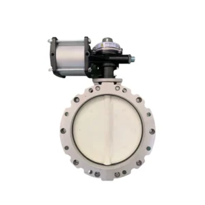 VFS Customizable Abrasion Resistant PTFE Lined Butterfly Valve for High Temperature Pneumatic Conveying Systems ODM OEM 1