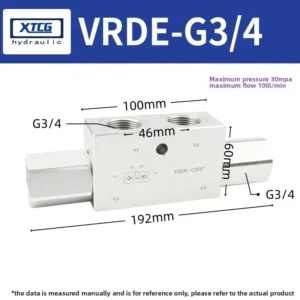VRDE VBPDE Series In line Double Pilot Operated Check Valve 1 4 3 8 1 2 Hydraulic Lock Valve for Load Holding Safety 5000PSI