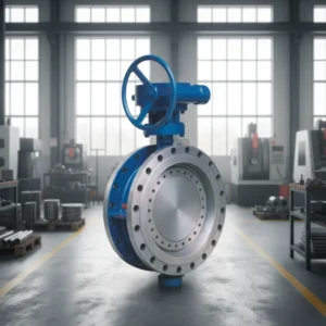 Valves DF812 Series Flanged Type Soft Sealing Double Eccentric Worm Wheel Butterfly Valve
