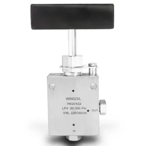 WINGOIL HS20121 20k Psi 1/4 Thread Straight High Pressure Stainless Steel Manual Needle Valve for Hydro Testing Machine