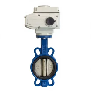 Wafer Type Electric Butterfly Valve 220V On Off DN50-DN300 Industrial Motorized Actuator with Manual Soft Seal