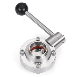 Welded 2 Way Butterfly Valve 304 316L SS Food Sanitary Grade ISO9001 CE Certified Butt Weld Manual Operation Fluid Plate