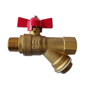 Y Strainer Bronze Ball Valve Manual Water with Female Inlet and Removable Elbow Outlet