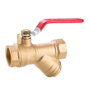 Y Type 3/4 Inch BSP Female Thread Brass Strainer Filter Ball Valve